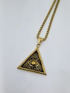 Collier doré triangle maçonnique